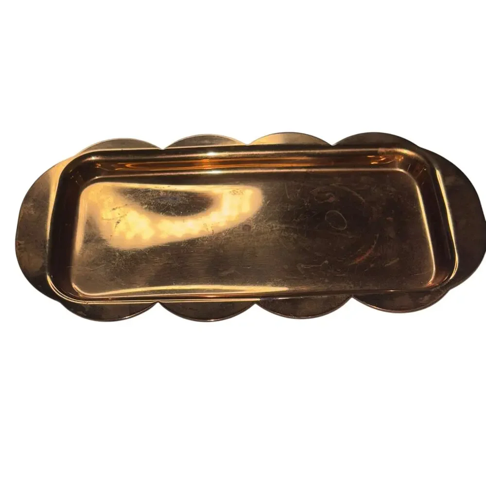 Arcorac Verre Trempe Tablewear Set Brass Tray with Glass Containers & Spoons